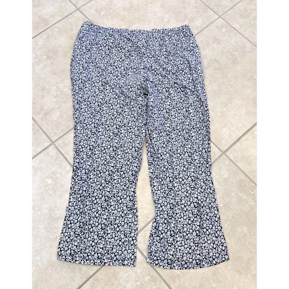 Lauren Ralph Lauren Blue & White Floral Pajama Set PJ Set Size‎ XL Loungewear